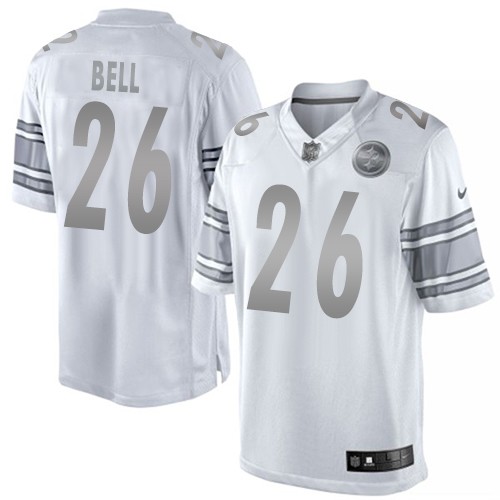 Men's Limited Le'Veon Bell Nike Jersey White - #26 Platinum NFL Pittsburgh Steelers